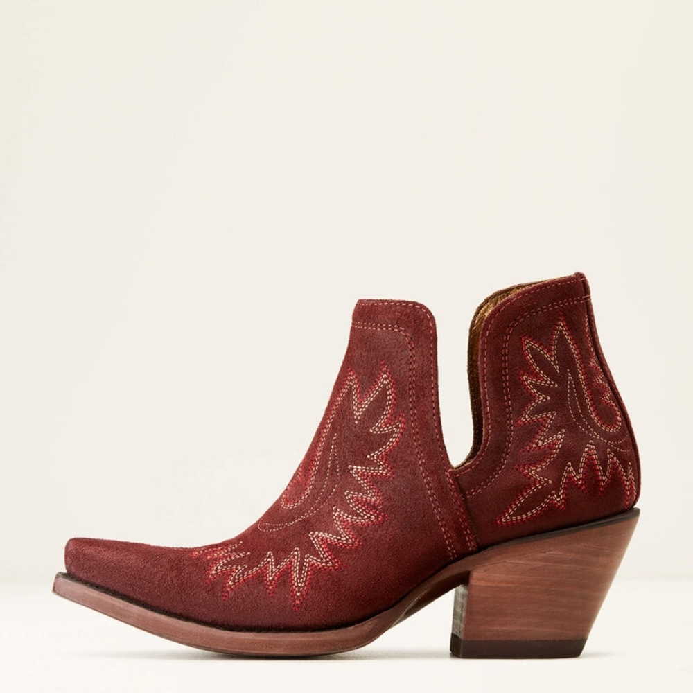 Ariat Dixon Merlot Suede Embroidered Ankle Boots NIB - Picture 5 of 11